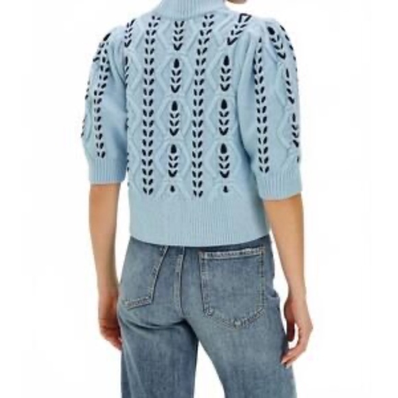 RAILS women's addy mock neck sweater in sky navy cables size XS - Picture 2 of 6